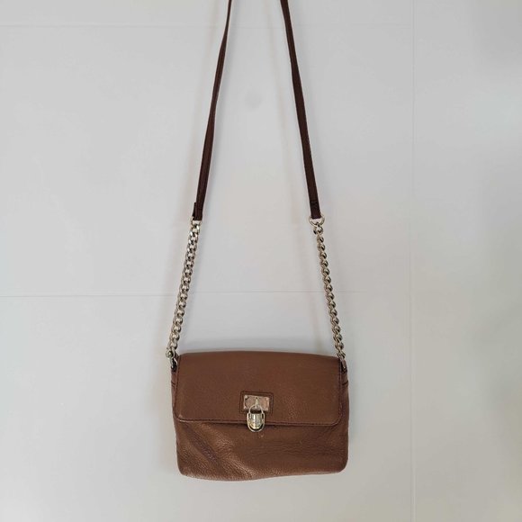 Calvin Klein Tan Leather Cross-body Bag - Picture 1 of 4